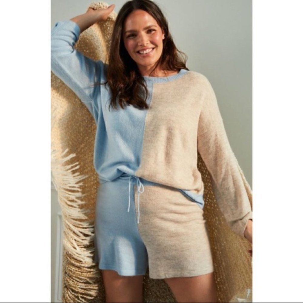 NEW Anthropologie Saturday Sunday Lea Knit Lounge Pajama 2P Set Medium Petite - Picture 5 of 7